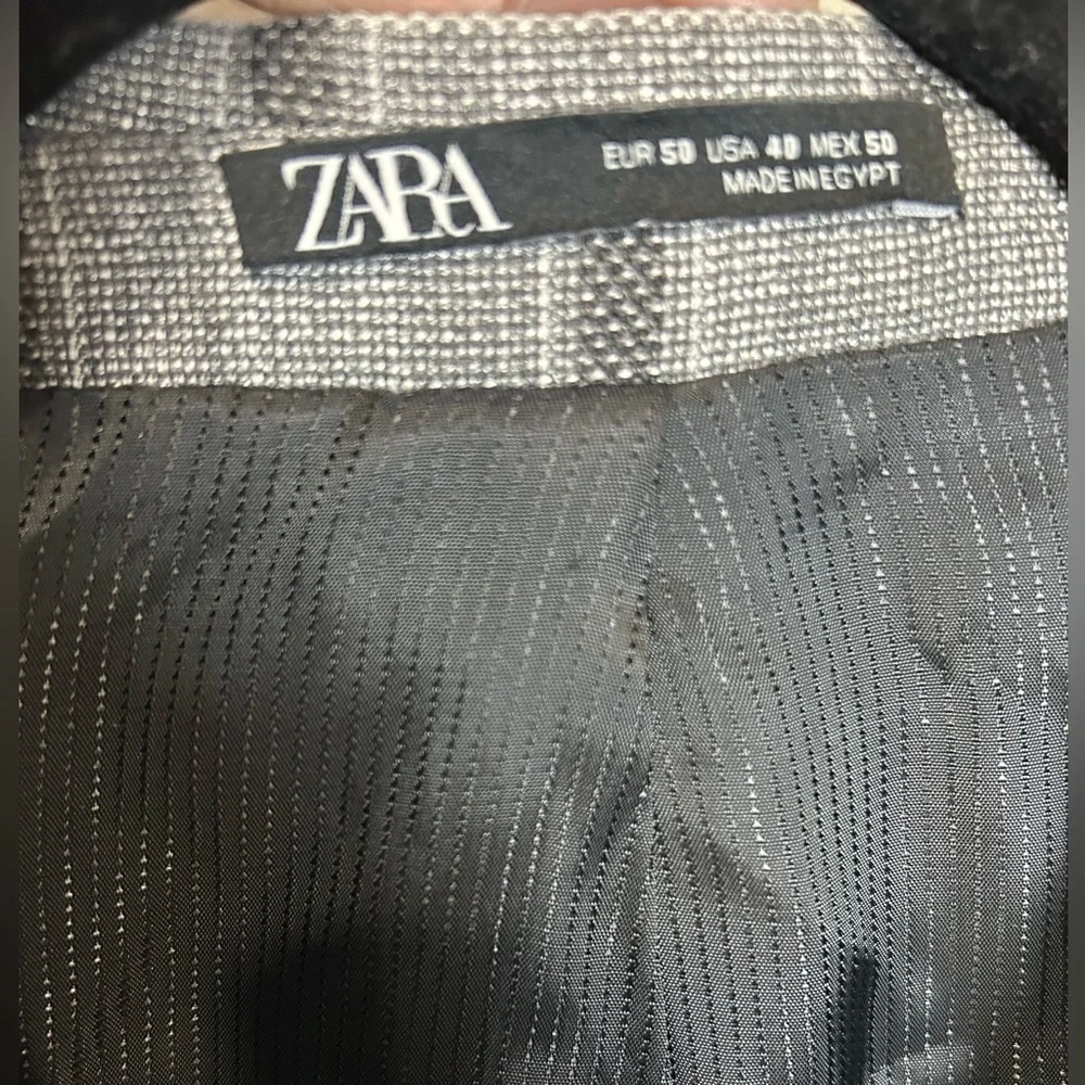 Zara Men's Gray Plaid Sport Coat Blazer